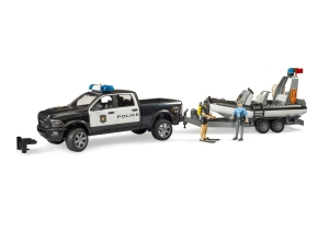 (NEW) RAM 2500 Police Pickup, trailer, boat, 2figures + L&S