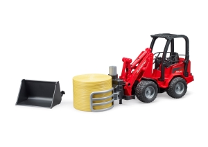 (NEW) Schaffer Compact loader + bale gripper & 1 round bale