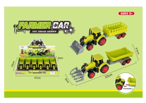 (SP) Friction Farm Tractor & Trailer (2 asst) (6D)