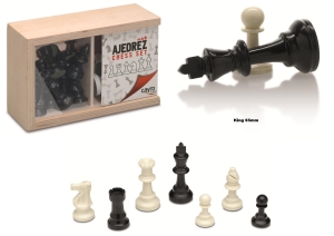 Plastic Chess Pcs. 65mm Wood Box